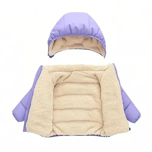 Toddler Baby Hooded Down Jacket Boys Girls Kids Thicken Warm Winter Coat Outerwear 1-7t - 3