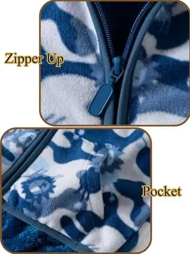 Baby Toddler Boys Girls Sherpa Fleece Lined Jacked Sweatshirt Fall Winter Autumn Warm Clothes with Hoodie - 3