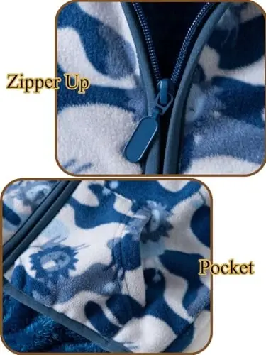 Baby Toddler Boys Girls Sherpa Fleece Lined Jacked Sweatshirt Fall Winter Autumn Warm Clothes with Hoodie - 3