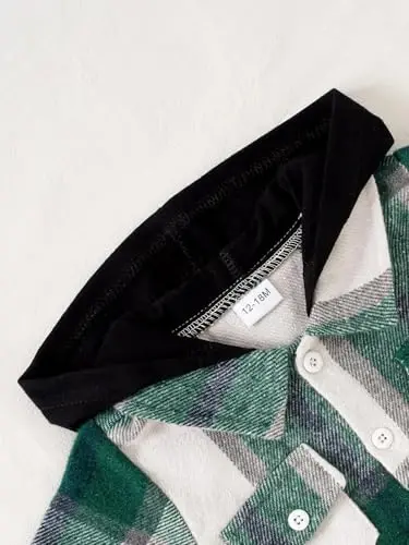 Baby Toddler Boys Long Sleeve Shirt Flannel Buffalo Plaid Shirts Button Down Jacket Top Outfit Fall Winter Clothes - 5