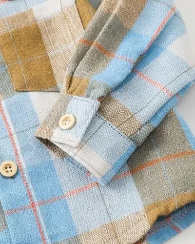 Baby Toddler Boys Long Sleeve Shirt Flannel Buffalo Plaid Shirts Button Down Jacket Top Outfit Fall Winter Clothes - 5