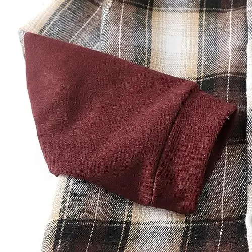 Baby Toddler Boys Long Sleeve Shirt Flannel Buffalo Plaid Shirts Button Down Jacket Top Outfit Fall Winter Clothes - 6