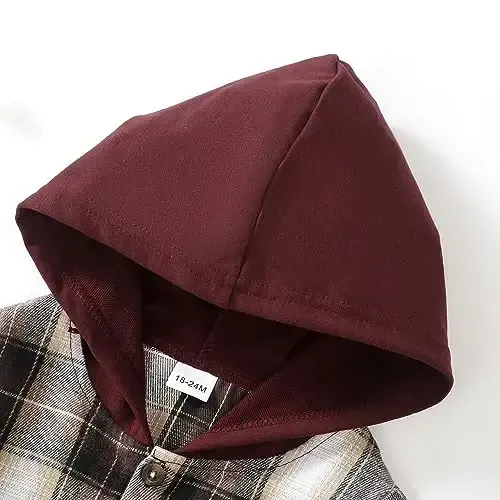 Baby Toddler Boys Long Sleeve Shirt Flannel Buffalo Plaid Shirts Button Down Jacket Top Outfit Fall Winter Clothes - 5