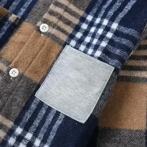 Baby Toddler Boys Long Sleeve Shirt Flannel Buffalo Plaid Shirts Button Down Jacket Top Outfit Fall Winter Clothes - 5