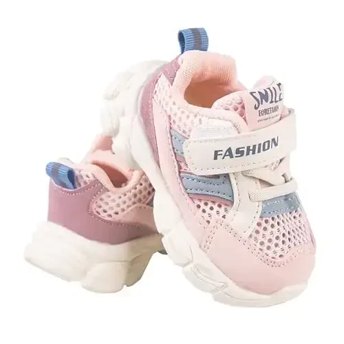 Toddler Baby Girls Boys Tennis White Walking Barefoot Slip on Shoes 18-24 Months Size 5 Wide Toe Box Summer Soft Sole Flexible Dinosaur Cheer Shoes Breathable Outdoor Soccer Rubber Sneakers - 1