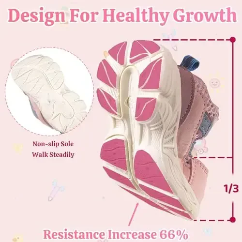 Toddler Baby Girls Boys Tennis White Walking Barefoot Slip on Shoes 18-24 Months Size 5 Wide Toe Box Summer Soft Sole Flexible Dinosaur Cheer Shoes Breathable Outdoor Soccer Rubber Sneakers - 3
