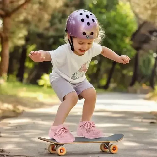 Toddler Baby Girls Boys Tennis White Walking Barefoot Slip on Shoes 18-24 Months Size 5 Wide Toe Box Summer Soft Sole Flexible Dinosaur Cheer Shoes Breathable Outdoor Soccer Rubber Sneakers - 3