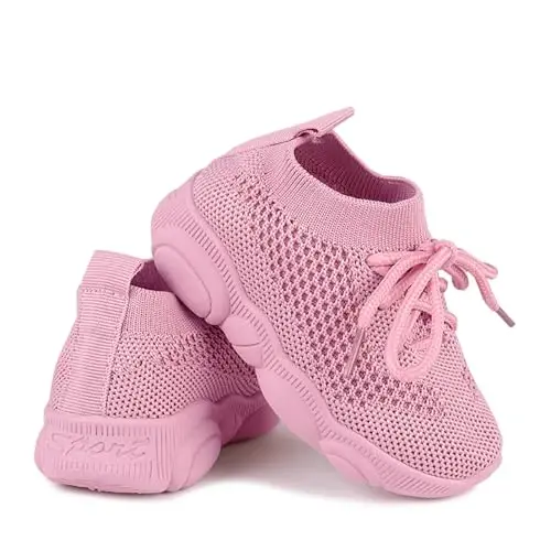 Toddler Baby Girls Boys Tennis White Walking Barefoot Slip on Shoes 18-24 Months Size 5 Wide Toe Box Summer Soft Sole Flexible Dinosaur Cheer Shoes Breathable Outdoor Soccer Rubber Sneakers - CHARROST