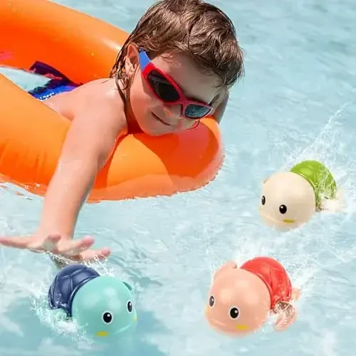 Bath Toys for Toddlers 1-3 Year Old Boys Gifts,Swimming Turtle Bath Toys, Floating Wind-up Bathtub Toys for Baby, Toddler Pool Water Toys for 1 2 3 4 Year Old Boys Girls Gifts - 6
