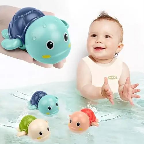 Bath Toys for Toddlers 1-3 Year Old Boys Gifts,Swimming Turtle Bath Toys, Floating Wind-up Bathtub Toys for Baby, Toddler Pool Water Toys for 1 2 3 4 Year Old Boys Girls Gifts - BATH