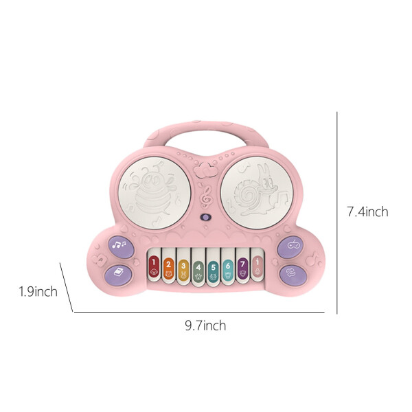 Bebekler için müzikli oyuncak piyano klavye davul seti, erken öğrenme eğitici müzik aleti, Noel hediyesi, bebek oyuncakları. - 11