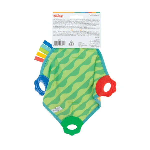 Nuby Teething Baby Blankie and Teether Toy, Unisex Baby Accessories, Frog Design - 9