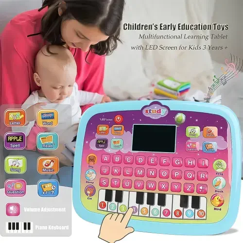 Tablet Toy for Toddlers 1-3, Preschool Learning Toys for Toddler 2 3 4 5 Year Old Boys Girls, Educational Toys for Girls Boys Age 2-5 Year Old-BLUE - 2