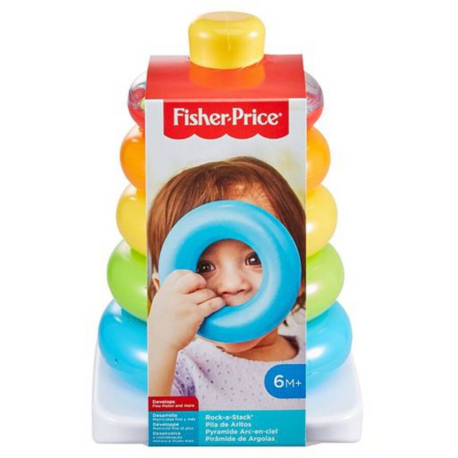 Bebekler için Yuvarlanan Tabanlı Fisher-Price Yüzük Istifleme Oyuncağı - 24