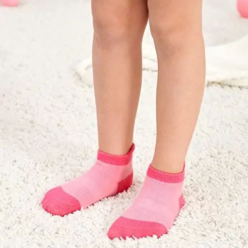 Zaples Baby Non Slip Grip Ankle Socks with Non Skid Soles for Infants Toddlers Kids Boys Girls - 3