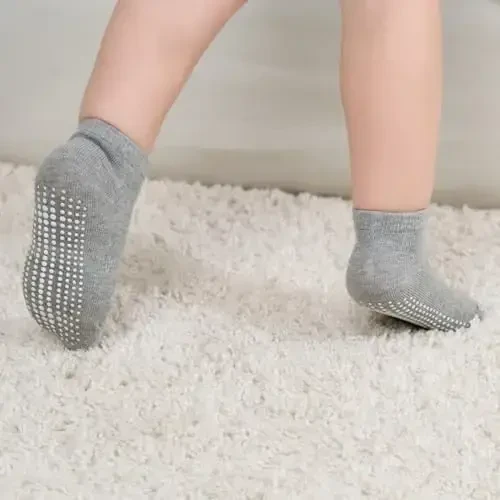 Zaples Baby Non Slip Grip Ankle Socks with Non Skid Soles for Infants Toddlers Kids Boys Girls - 6