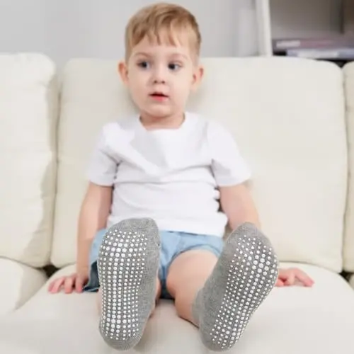 Zaples Baby Non Slip Grip Ankle Socks with Non Skid Soles for Infants Toddlers Kids Boys Girls - 3
