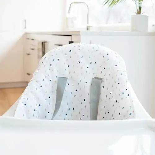 Regalo High Chair with Jelly Bean Seat Pad for Babies and Toddlers, Award Winning Brand, Removable Oversized Tray with Cup Holder, Five Point Harness, White - 5