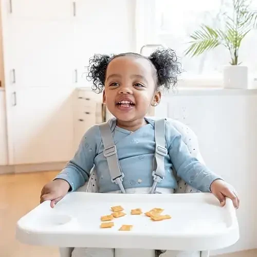 Regalo High Chair with Jelly Bean Seat Pad for Babies and Toddlers, Award Winning Brand, Removable Oversized Tray with Cup Holder, Five Point Harness, White - 4