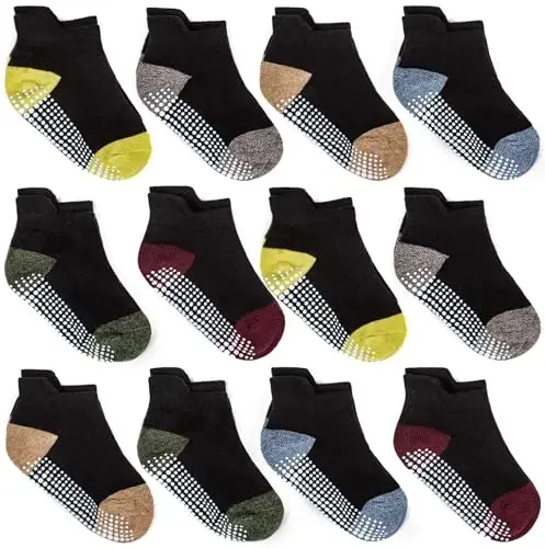 Bebekler, Yeni Yürümeye Başlayan Çocuklar ve Erkek/Kız Çocukları İçin Kaydırmaz Tabanlı Zaples Bebek Kaydırmaz Bilek Çorapları 