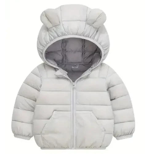 bebeone Toddler Winter Coats Puffer Padded Jacket Baby Boys Girls Bear Hoods Down Jacket Light Weight Infant Outerwear - 1