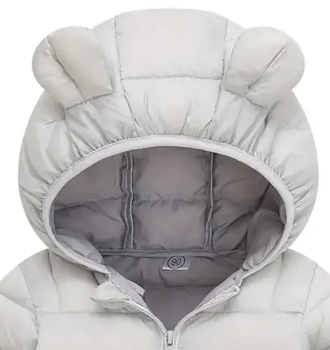 bebeone Toddler Winter Coats Puffer Padded Jacket Baby Boys Girls Bear Hoods Down Jacket Light Weight Infant Outerwear - 3