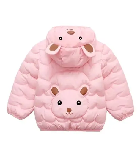 bebeone Toddler Winter Coats Puffer Padded Jacket Baby Boys Girls Bear Hoods Down Jacket Light Weight Infant Outerwear - 2