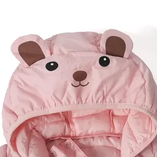 bebeone Toddler Winter Coats Puffer Padded Jacket Baby Boys Girls Bear Hoods Down Jacket Light Weight Infant Outerwear - 3