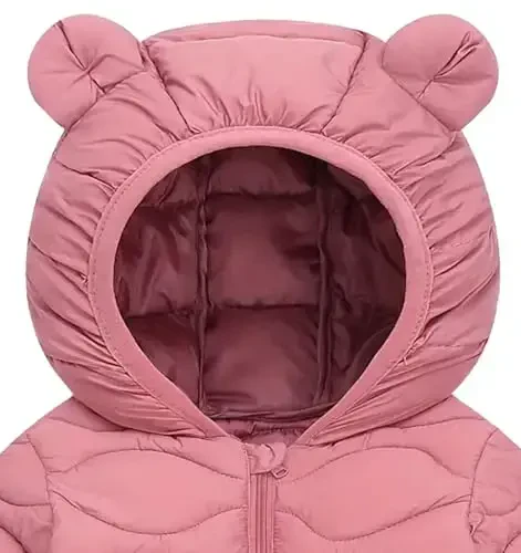 bebeone Toddler Winter Coats Puffer Padded Jacket Baby Boys Girls Bear Hoods Down Jacket Light Weight Infant Outerwear - 3