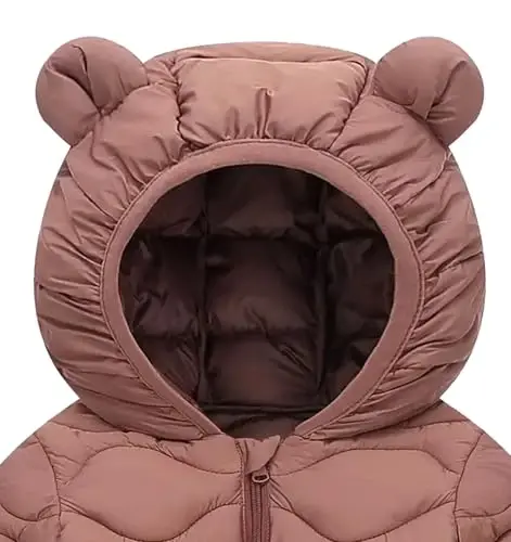 bebeone Toddler Winter Coats Puffer Padded Jacket Baby Boys Girls Bear Hoods Down Jacket Light Weight Infant Outerwear - 3