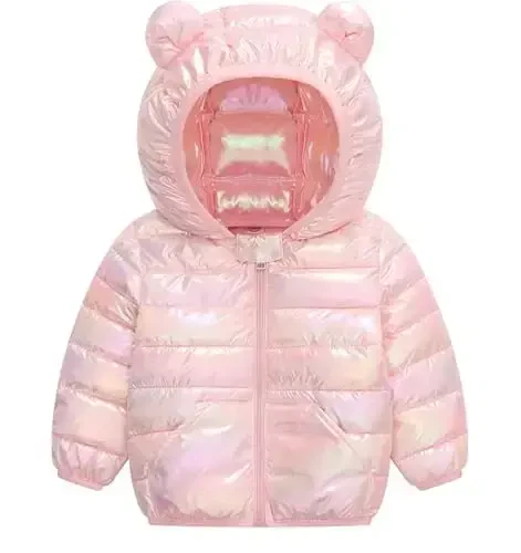 bebeone Toddler Winter Coats Puffer Padded Jacket Baby Boys Girls Bear Hoods Down Jacket Light Weight Infant Outerwear 