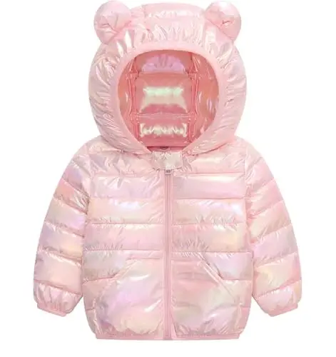 bebeone Toddler Winter Coats Puffer Padded Jacket Baby Boys Girls Bear Hoods Down Jacket Light Weight Infant Outerwear - 1