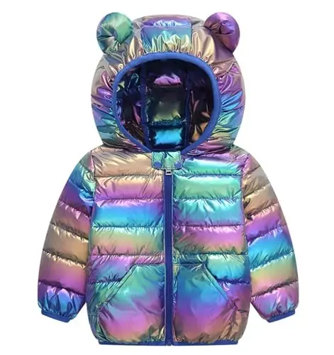 bebeone Toddler Winter Coats Puffer Padded Jacket Baby Boys Girls Bear Hoods Down Jacket Light Weight Infant Outerwear - 1