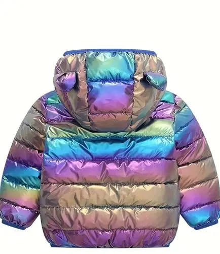 bebeone Toddler Winter Coats Puffer Padded Jacket Baby Boys Girls Bear Hoods Down Jacket Light Weight Infant Outerwear - 2