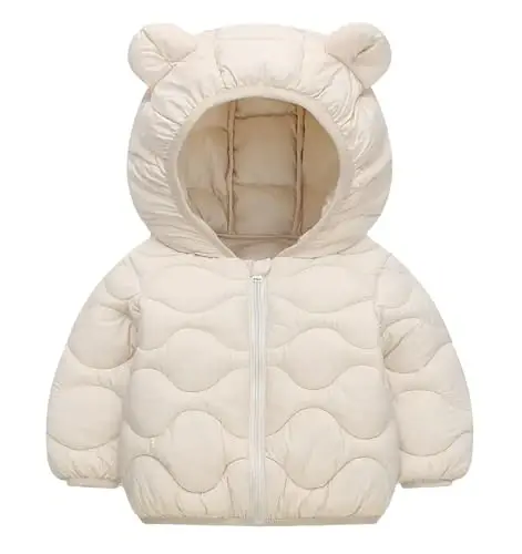bebeone Toddler Winter Coats Puffer Padded Jacket Baby Boys Girls Bear Hoods Down Jacket Light Weight Infant Outerwear - 1