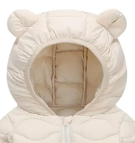 bebeone Toddler Winter Coats Puffer Padded Jacket Baby Boys Girls Bear Hoods Down Jacket Light Weight Infant Outerwear - 3