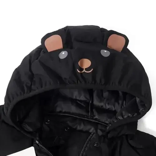 bebeone Toddler Winter Coats Puffer Padded Jacket Baby Boys Girls Bear Hoods Down Jacket Light Weight Infant Outerwear - 3