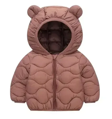 bebeone Toddler Winter Coats Puffer Padded Jacket Baby Boys Girls Bear Hoods Down Jacket Light Weight Infant Outerwear - BEBEONE