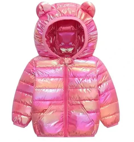 bebeone Toddler Winter Coats Puffer Padded Jacket Baby Boys Girls Bear Hoods Down Jacket Light Weight Infant Outerwear - BEBEONE