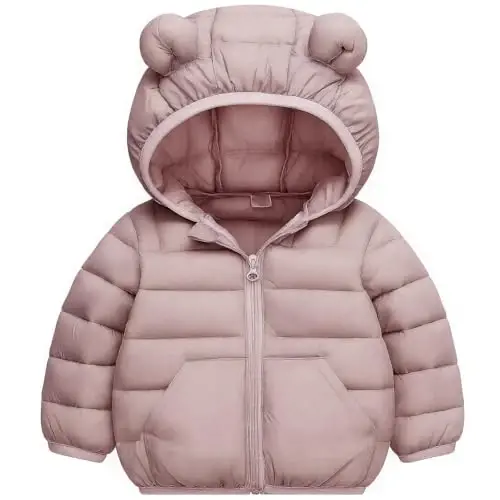 bebeone Toddler Winter Coats Puffer Padded Jacket Baby Boys Girls Bear Hoods Down Jacket Light Weight Infant Outerwear - 1