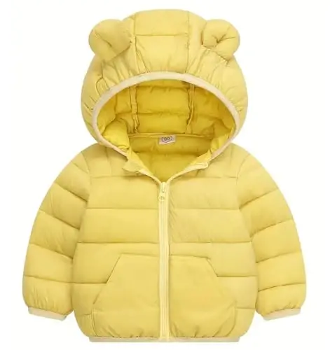 bebeone Toddler Winter Coats Puffer Padded Jacket Baby Boys Girls Bear Hoods Down Jacket Light Weight Infant Outerwear - 1