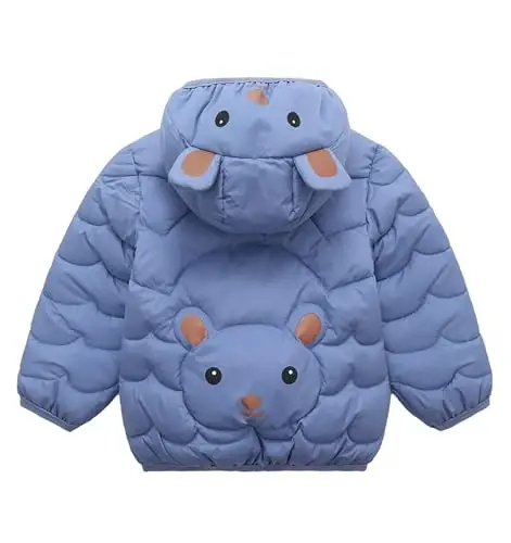 bebeone Toddler Winter Coats Puffer Padded Jacket Baby Boys Girls Bear Hoods Down Jacket Light Weight Infant Outerwear - 2