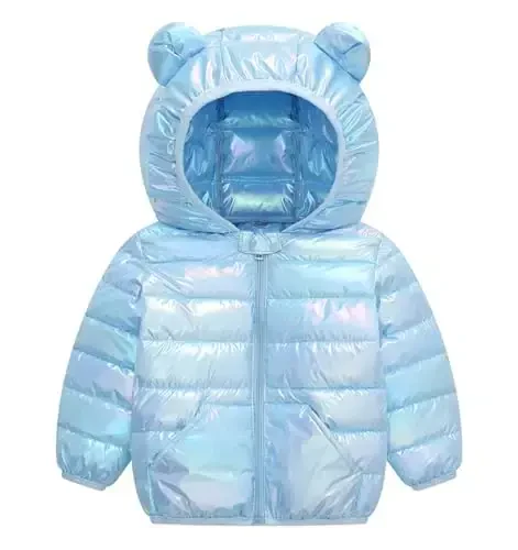 bebeone Toddler Winter Coats Puffer Padded Jacket Baby Boys Girls Bear Hoods Down Jacket Light Weight Infant Outerwear - 1