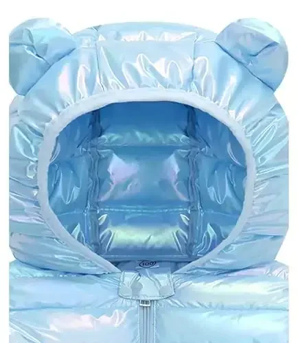 bebeone Toddler Winter Coats Puffer Padded Jacket Baby Boys Girls Bear Hoods Down Jacket Light Weight Infant Outerwear - 3