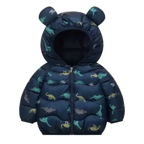 bebeone Toddler Winter Coats Puffer Padded Jacket Baby Boys Girls Bear Hoods Down Jacket Light Weight Infant Outerwear - 1
