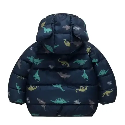 bebeone Toddler Winter Coats Puffer Padded Jacket Baby Boys Girls Bear Hoods Down Jacket Light Weight Infant Outerwear - 4