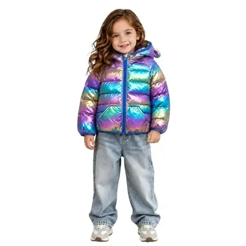 bebeone Toddler Winter Coats Puffer Padded Jacket Baby Boys Girls Bear Hoods Down Jacket Light Weight Infant Outerwear - 1