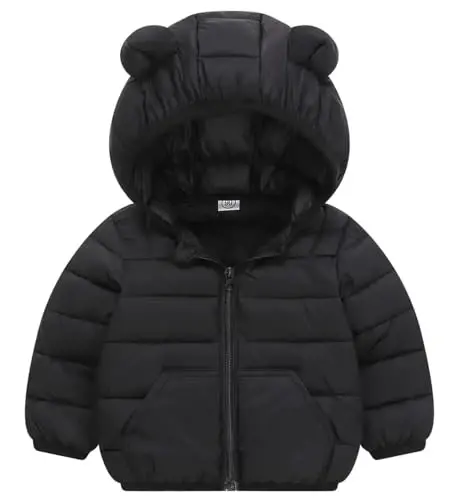 bebeone Toddler Winter Coats Puffer Padded Jacket Baby Boys Girls Bear Hoods Down Jacket Light Weight Infant Outerwear - 1