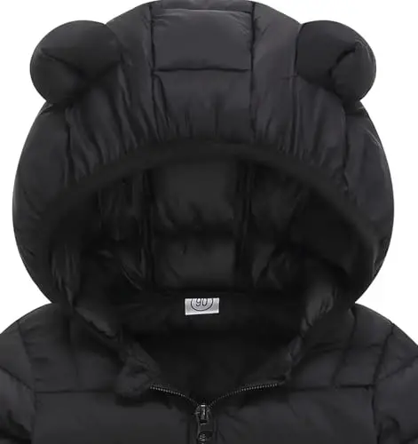 bebeone Toddler Winter Coats Puffer Padded Jacket Baby Boys Girls Bear Hoods Down Jacket Light Weight Infant Outerwear - 3