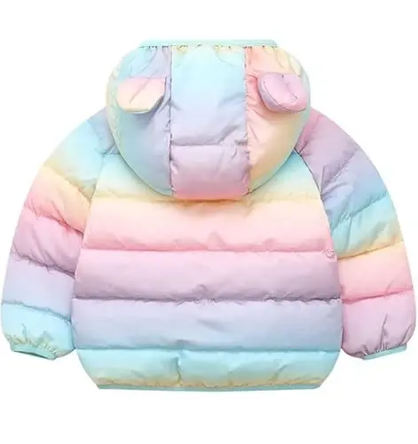 bebeone Toddler Winter Coats Puffer Padded Jacket Baby Boys Girls Bear Hoods Down Jacket Light Weight Infant Outerwear - 3